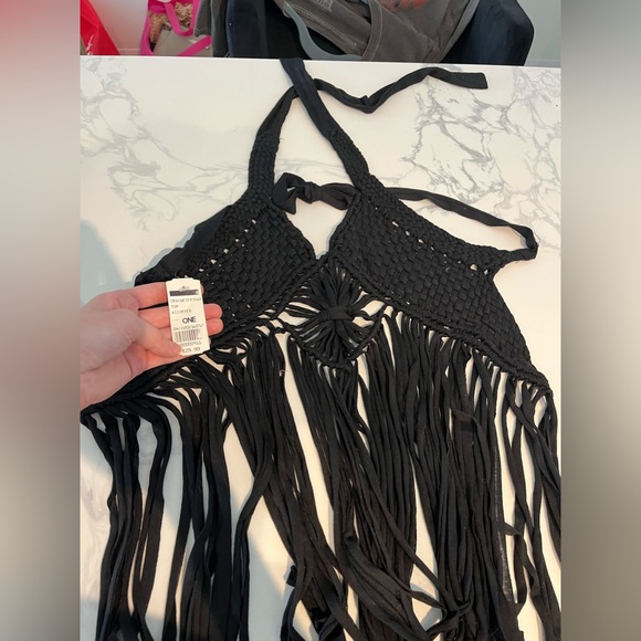 Crochet Fringe Top/Swim Cover-up with tassels - brand new (one size fits all) - Picture 4 of 4